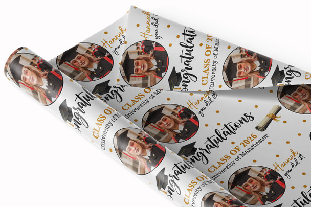 Personalised Wrapping Paper Graduation Uni And Year Custom Gift Wrap