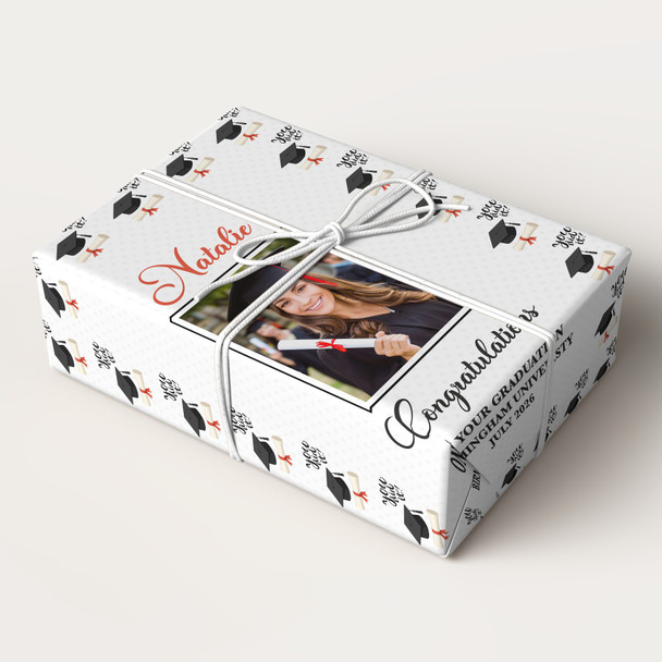 Personalised Wrapping Paper Graduation You Did It Graduation Hat Photo Gift Wrap