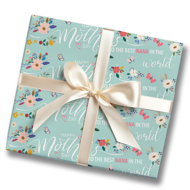 Personalised Wrapping Paper Mother's Day Nana Mint Custom Gift Wrap