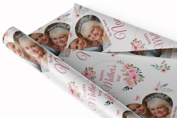 Personalised Wrapping Paper Mother's Day Nanna Pink Heart Photo Custom Gift Wrap