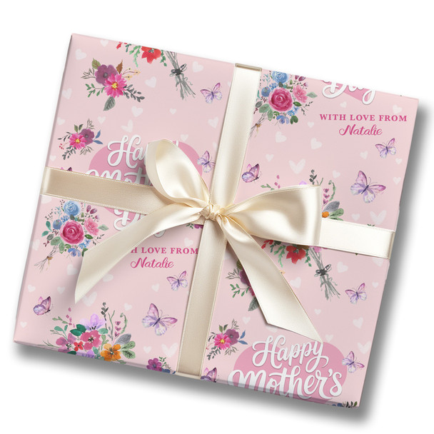 Personalised Wrapping Paper Mother's Day Watercolour Butterflies Gift-Wrap
