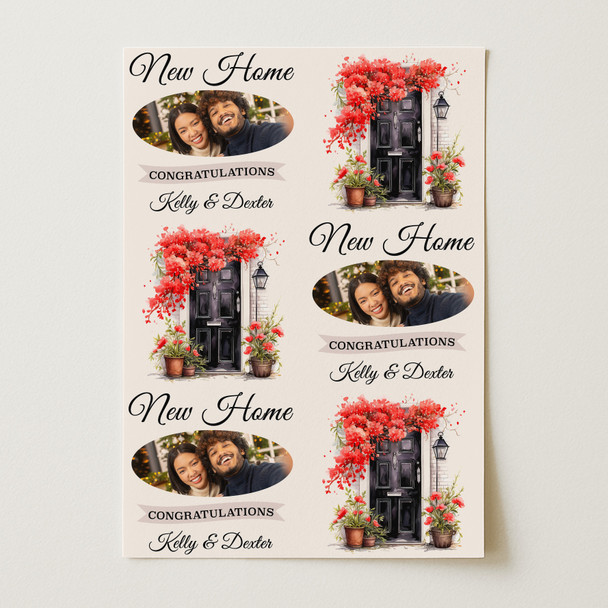 Personalised Wrapping Paper New Home Black Front Door Photo Custom Gift Wrap