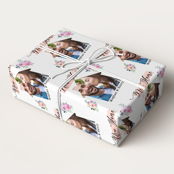 Personalised Wrapping Paper New Home Floral House Photo Custom Gift Wrap