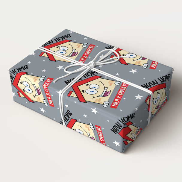 Personalised Wrapping Paper New Home House Cartoon Custom Gift Wrap