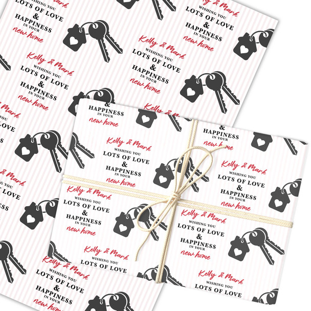 Personalised Wrapping Paper New Home House Key Custom Gift Wrap