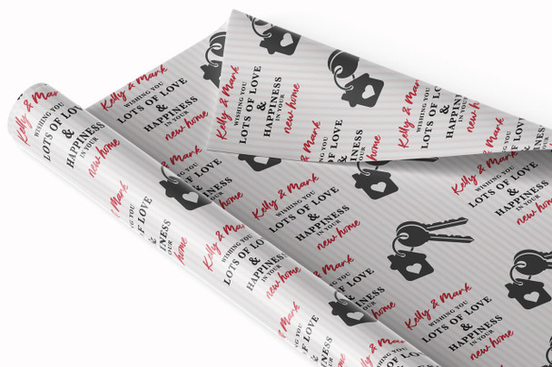 Personalised Wrapping Paper New Home House Key Custom Gift Wrap