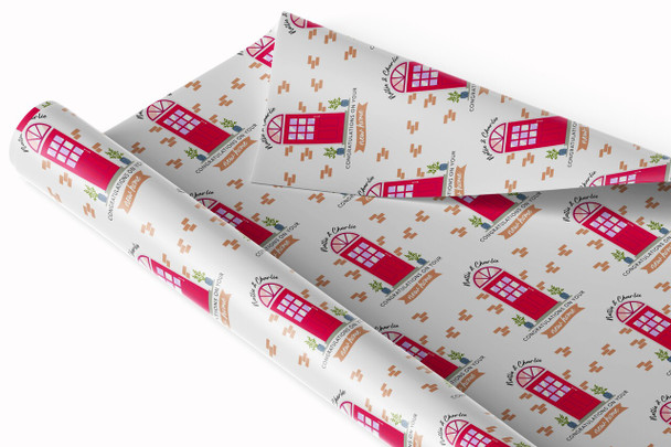 Personalised Wrapping Paper New Home Red Door Custom Gift Wrap