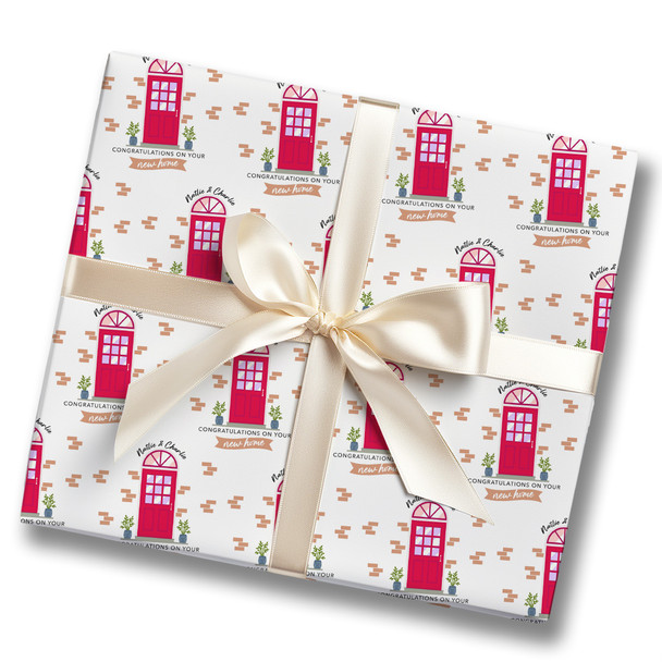 Personalised Wrapping Paper New Home Red Door Custom Gift Wrap