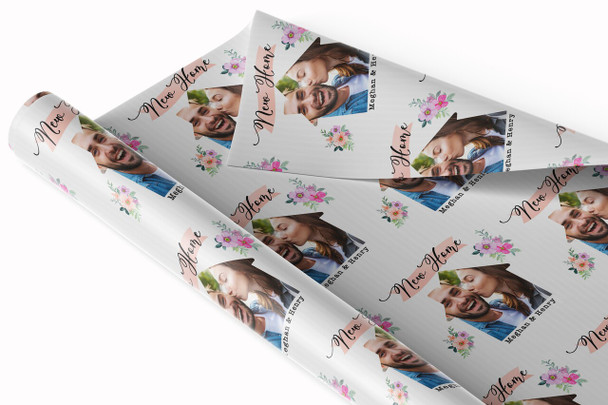Personalised Wrapping Paper New Home Watercolour House Photo Custom Gift Wrap