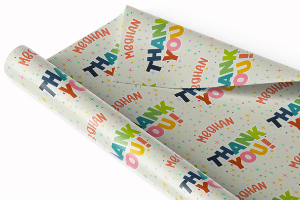 Personalised Wrapping Paper Thank You Bright Custom Gift Wrap