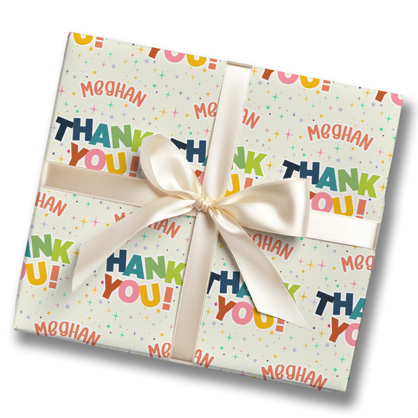 Personalised Wrapping Paper Thank You Bright Custom Gift Wrap