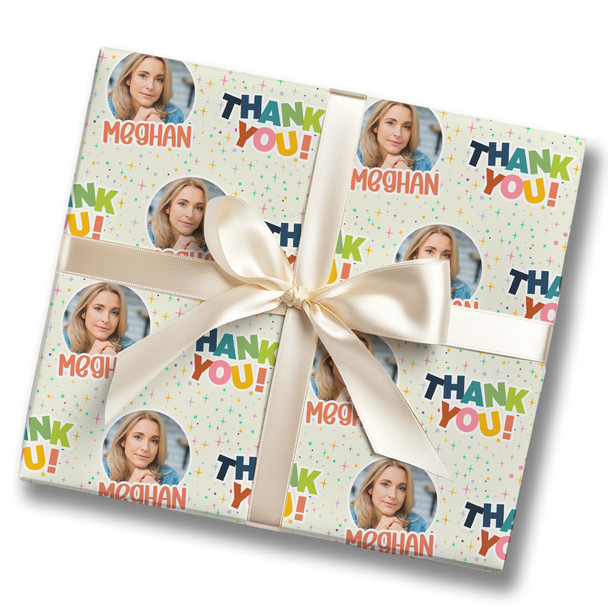 Personalised Wrapping Paper Thank You Photo Colourful Custom Gift Wrap