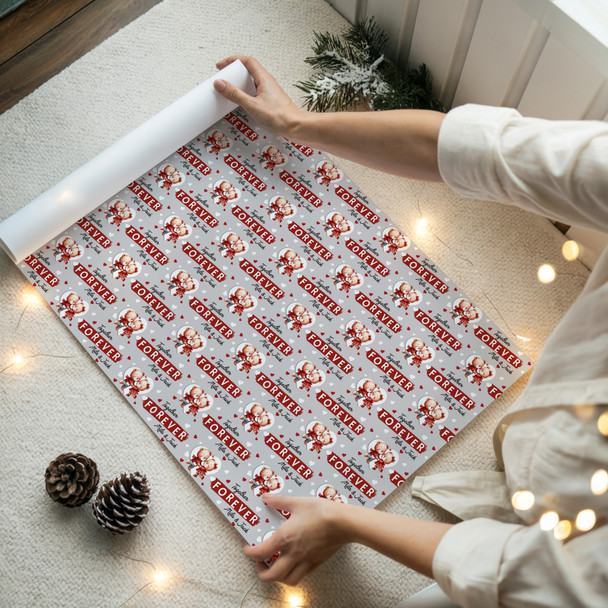 Personalised Wrapping Paper Valentine's Day Cute Teddy Bear Together Forever
