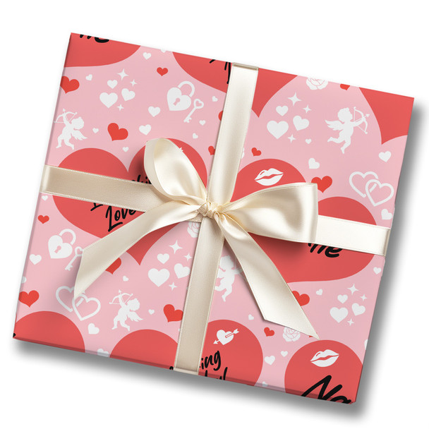 Personalised Wrapping Paper Valentine's Day Funny Rude Red Hearts Gift Wrap