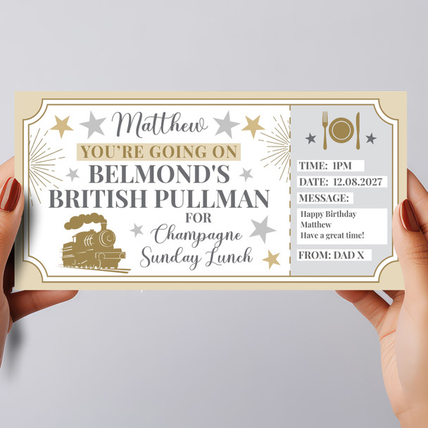 Belmond's British Pullman Steam Train Personalised Gift Voucher Surprise Ticket