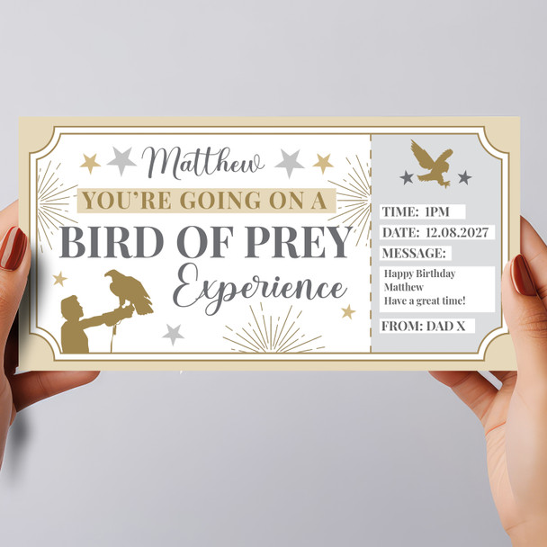 Bird Of Prey Experience Personalised Gift Voucher Surprise Ticket