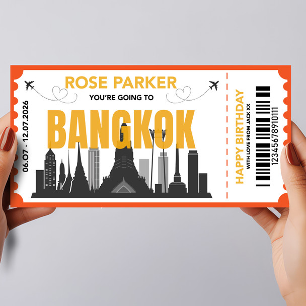 Going To Bangkok Skyline Personalised Gift Voucher Surprise Trip Holiday Ticket
