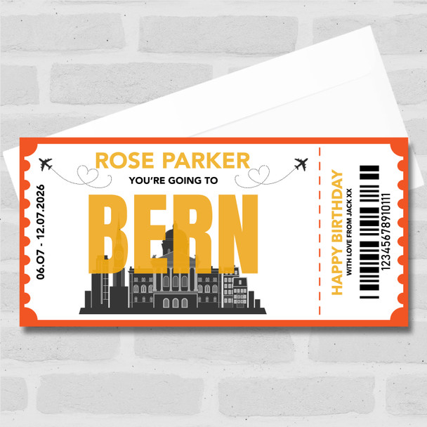 Going To Bern Skyline Personalised Gift Voucher Surprise Trip Holiday Ticket
