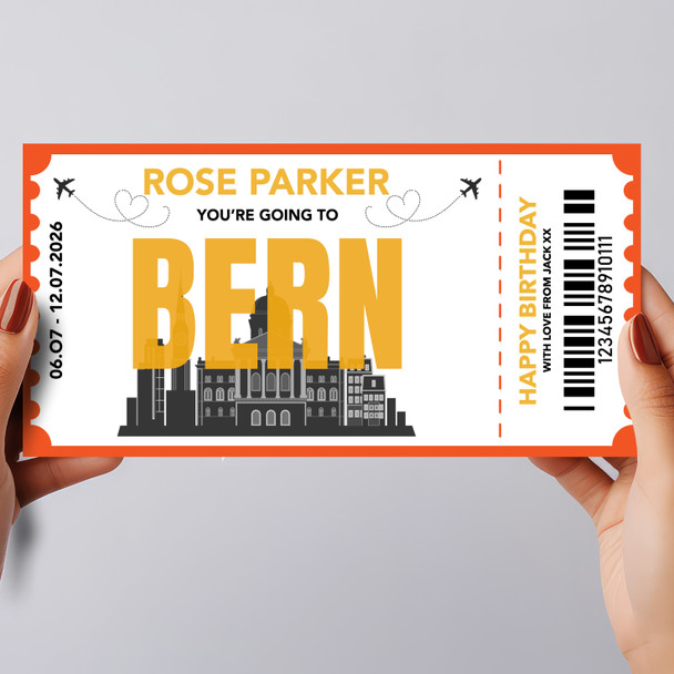 Going To Bern Skyline Personalised Gift Voucher Surprise Trip Holiday Ticket