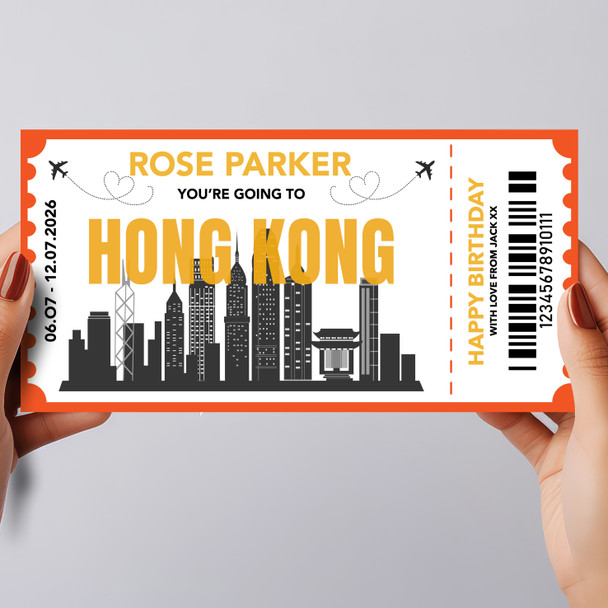 Going To Hong Kong Skyline Pass Personalised Gift Voucher Surprise Trip Ticket