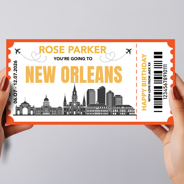 Going To New Orleans Skyline Pass Personalised Gift Voucher Surprise Trip Ticket
