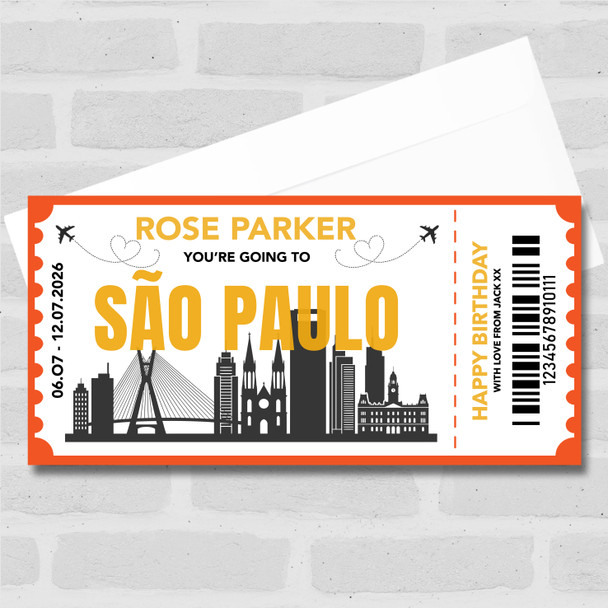 Going To Sao Paulo Skyline Pass Personalised Gift Voucher Surprise Trip Ticket