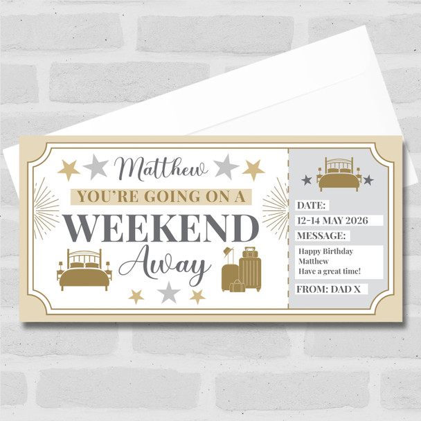 Short Break Weekend Away Personalised Gift Voucher Surprise Trip Holiday Ticket