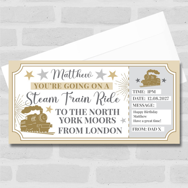 Steam Train North York Moors London Personalised Gift Voucher Surprise Ticket