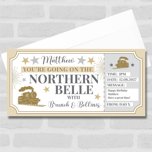 Steam Train Northern Belle Brunch Personalised Gift Voucher Surprise Ticket