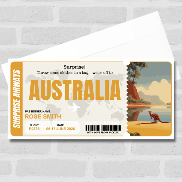 Trip To Australia Pass Personalised Gift Voucher Surprise Trip Holiday Ticket