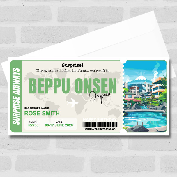 Trip To Beppu Onsen Japan Personalised Gift Voucher Surprise Trip Holiday Ticket