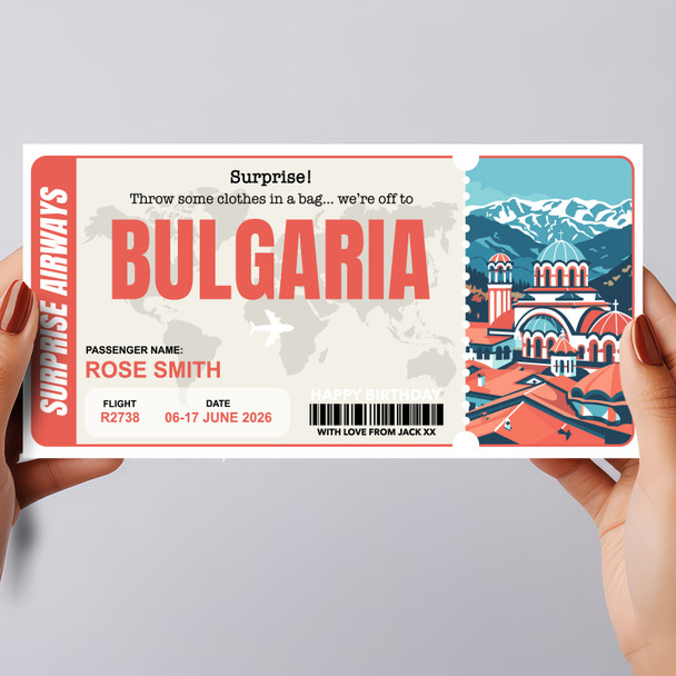 Trip To Bulgaria Pass Personalised Gift Voucher Surprise Trip Holiday Ticket