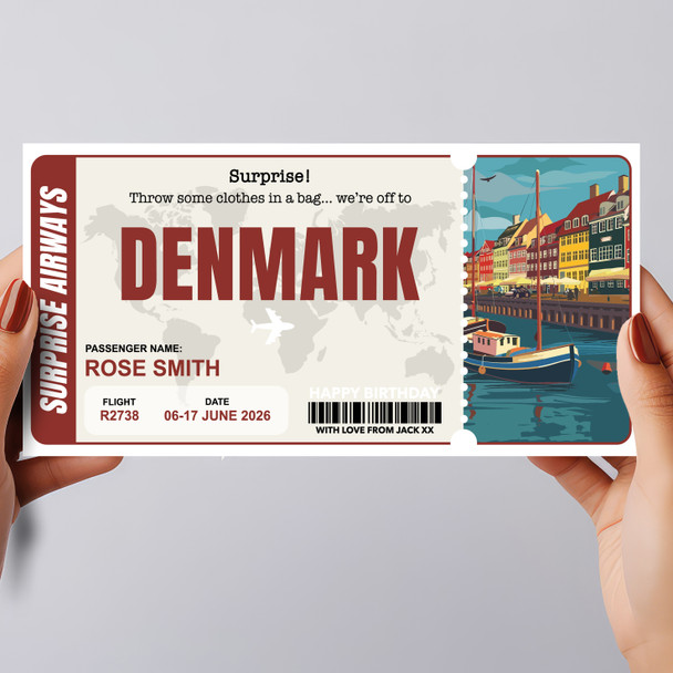 Trip To Denmark Pass Personalised Gift Voucher Surprise Trip Holiday Ticket