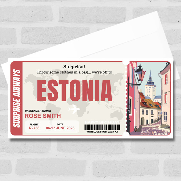 Trip To Estonia Pass Personalised Gift Voucher Surprise Trip Holiday Ticket