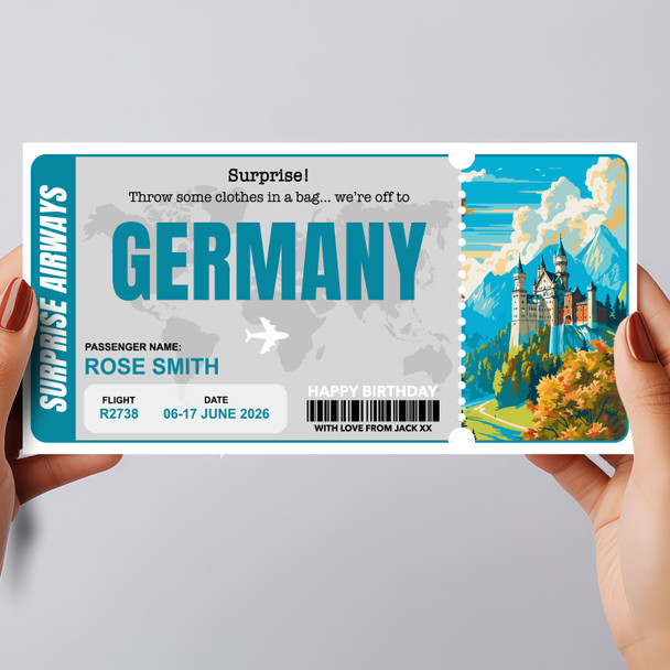 Trip To Germany Pass Personalised Gift Voucher Surprise Trip Holiday Ticket