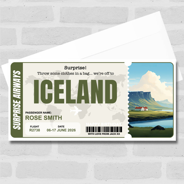 Trip To Iceland Pass Personalised Gift Voucher Surprise Trip Holiday Ticket