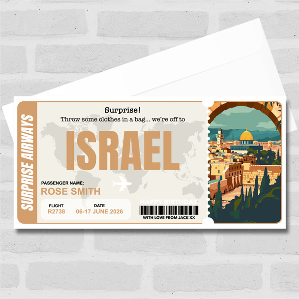 Trip To Israel Pass Personalised Gift Voucher Surprise Trip Holiday Ticket