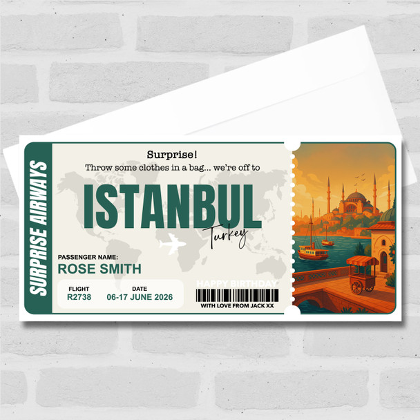 Trip To Istanbul Turkey Personalised Gift Voucher Surprise Trip Holiday Ticket