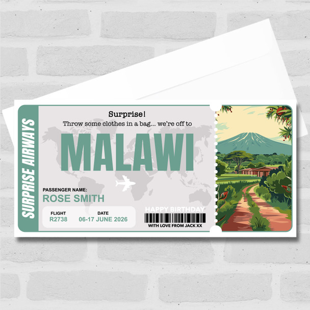 Trip To Malawi Pass Personalised Gift Voucher Surprise Trip Holiday Ticket