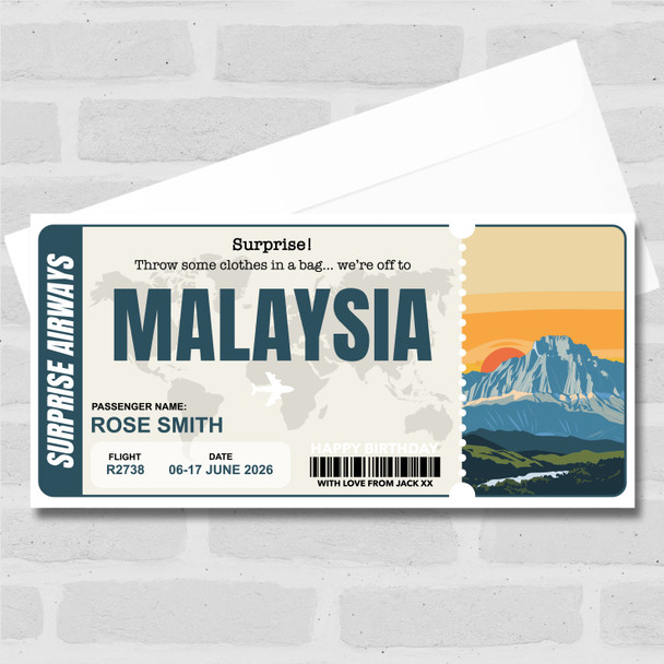 Trip To Malaysia Pass Personalised Gift Voucher Surprise Trip Holiday Ticket