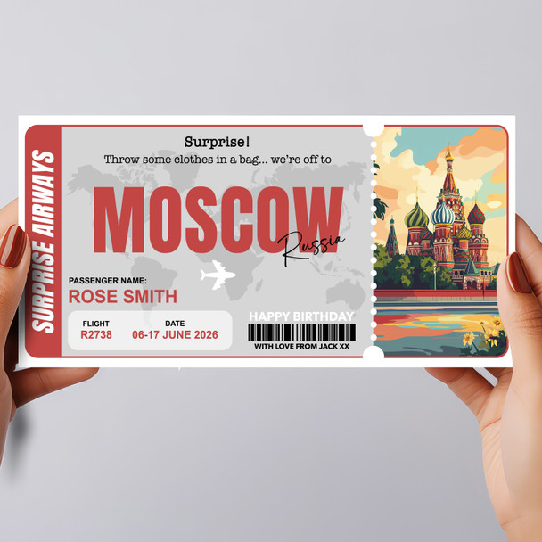 Trip To Moscow Pass Personalised Gift Voucher Surprise Trip Holiday Ticket