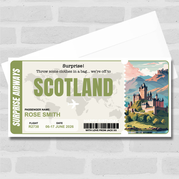 Trip To Scotland Pass Personalised Gift Voucher Surprise Trip Holiday Ticket