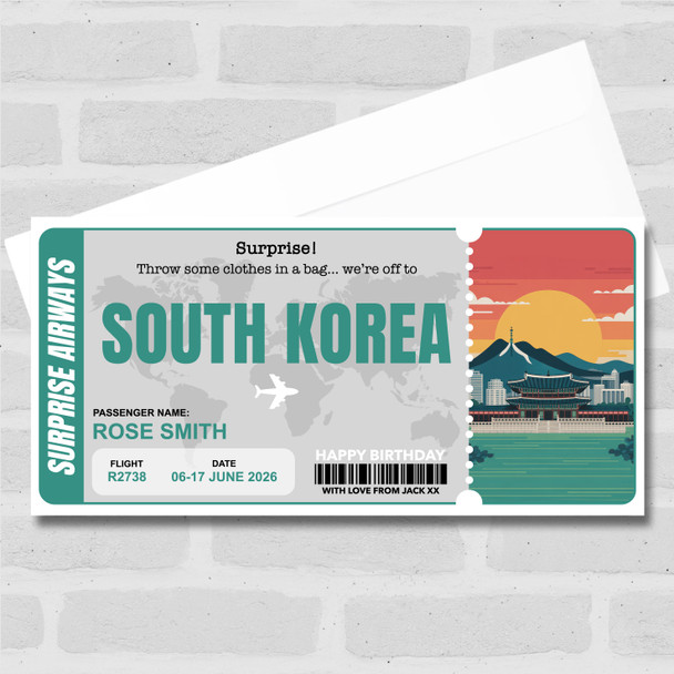 Trip To South Korea Pass Personalised Gift Voucher Surprise Trip Holiday Ticket