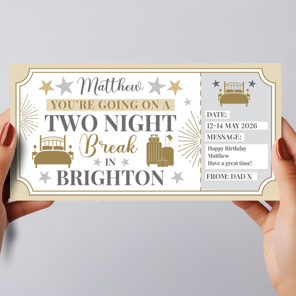 Two Night Break Brighton Personalised Gift Voucher Surprise Trip Holiday Ticket