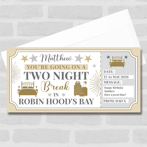 Two Night Break Robin Hood's Bay Personalised Gift Voucher Surprise Trip Ticket