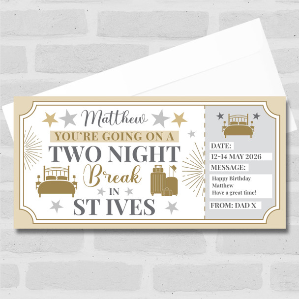 Two Night Break St Ives Personalised Gift Voucher Surprise Trip Holiday Ticket