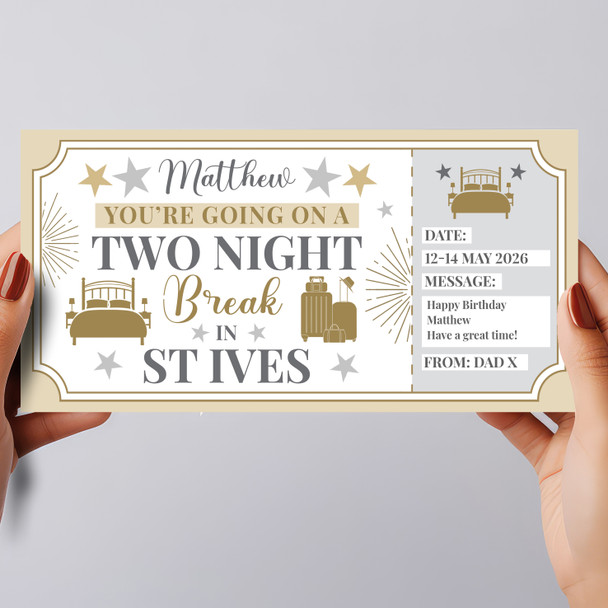 Two Night Break St Ives Personalised Gift Voucher Surprise Trip Holiday Ticket