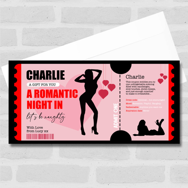 A Romantic Night In Female Personalised Surprise Ticket Gift Voucher