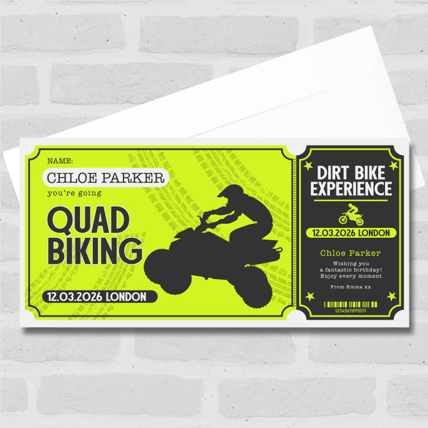 Quad Biking Personalised Surprise Ticket Gift Voucher