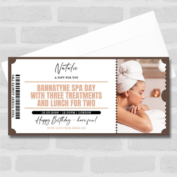 Spa Day Three Treatments Lunch For Two Personalised Surprise Ticket Gift Voucher